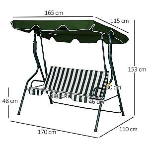 Leagan balansoar Waltz RODOS Verde cu dungi albe