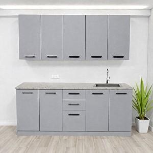 Set mobila bucatarie Alcantara 2 m Gri Deschis/Gri Deschis