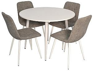 Set de masa si scaune Evelin DT 402-5 Wh + 4 scaune YTC-080 Wh / UF885-14 Grey