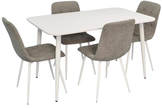Set de masa si scaune Evelin DT 405-4 Wh + 4 scaune YTC-080 Wh / UF885-14 Grey