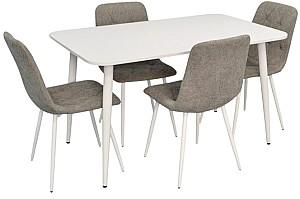 Set de masa si scaune Evelin DT 405-4 Wh + 4 scaune YTC-080 Wh / UF885-14 Grey