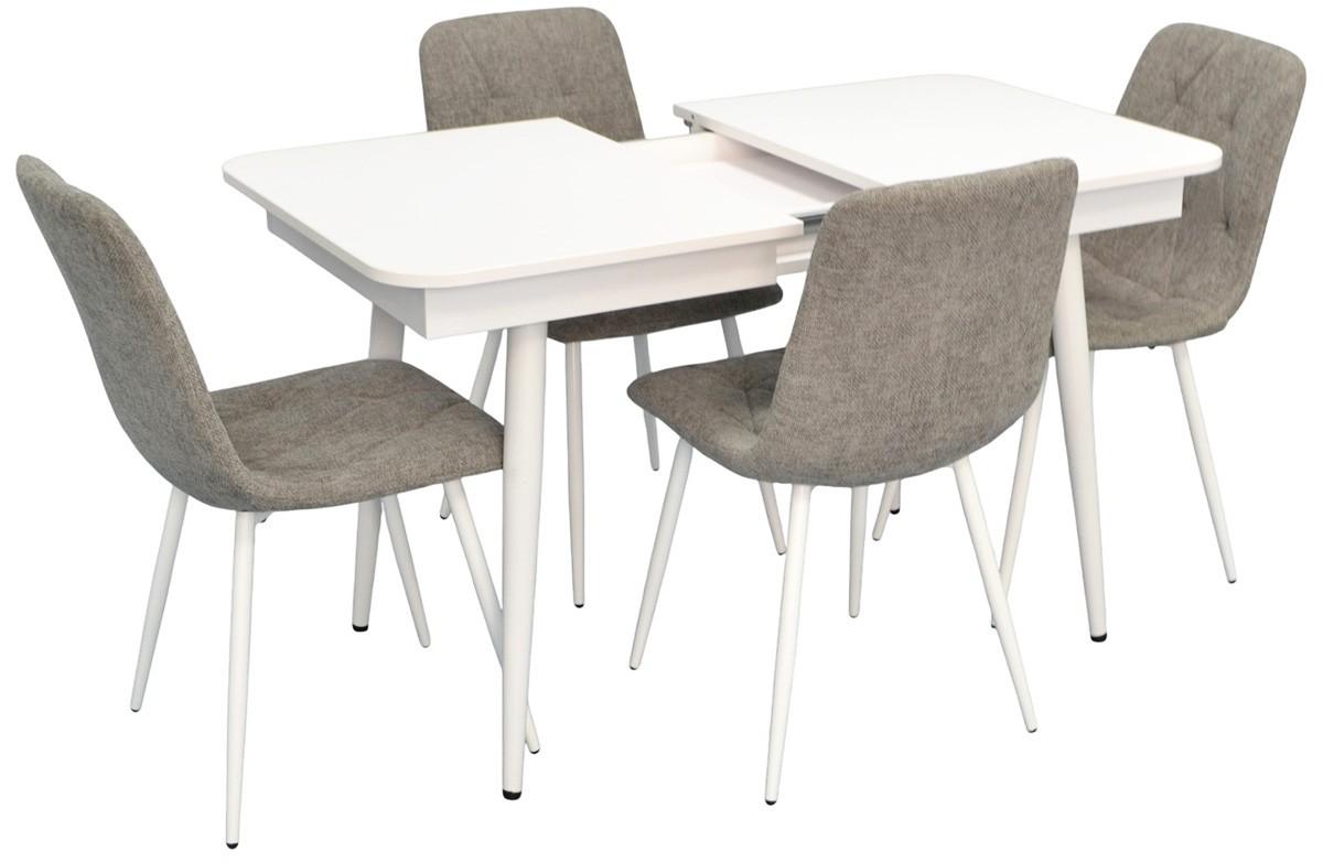 Set de masa si scaune Evelin DT 431-1R Wh + 4 scaune YTC-080 Wh / UF885-14 Grey