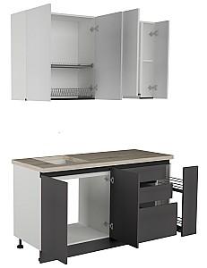 Set mobila bucatarie ArtFlame Gola 1.6 m White(Alb)/Storm Grey(Gri)