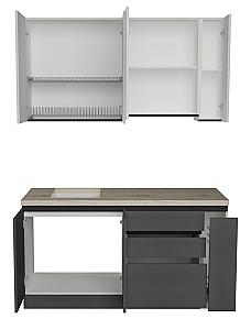 Set mobila bucatarie ArtFlame Gola 1.6 m White(Alb)/Storm Grey(Gri)