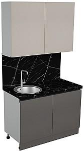 Set mobila bucatarie ArtFlame Gola 1.2 m Crem(Bej)/Stone Grey(Gri)