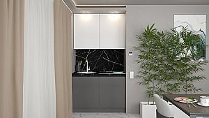 Set mobila bucatarie ArtFlame Gola 1.2 m White(Alb)/Storm Grey(Gri)