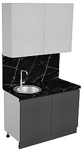 Set mobila bucatarie ArtFlame Gola 1.2 m White(Alb)/Storm Grey(Gri)