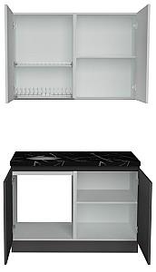 Set mobila bucatarie ArtFlame Gola 1.2 m White(Alb)/Storm Grey(Gri)