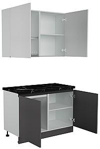 Set mobila bucatarie ArtFlame Gola 1.2 m White(Alb)/Storm Grey(Gri)