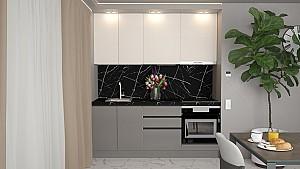 Set mobila bucatarie ArtFlame Gola 2 m Cream(Bej)/Stone Grey(Gri)