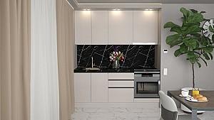 Set mobila bucatarie ArtFlame Gola 2 m New Grey(Bej)