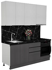 Set mobila bucatarie ArtFlame Gola 2 m White(Alb)/Storm Grey(Gri)