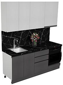 Set mobila bucatarie ArtFlame Gola 2 m White(Alb)/Storm Grey(Gri)