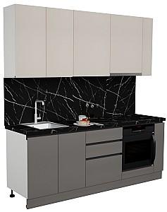 Set mobila bucatarie ArtFlame Gola 2.2 m Cream(Bej)/Stone Grey(Gri)