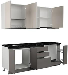 Set mobila bucatarie ArtFlame Gola 2.2 m Cream(Bej)/Stone Grey(Gri)