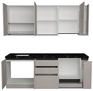 Set mobila bucatarie ArtFlame Gola 2.2 m New Grey(Bej)