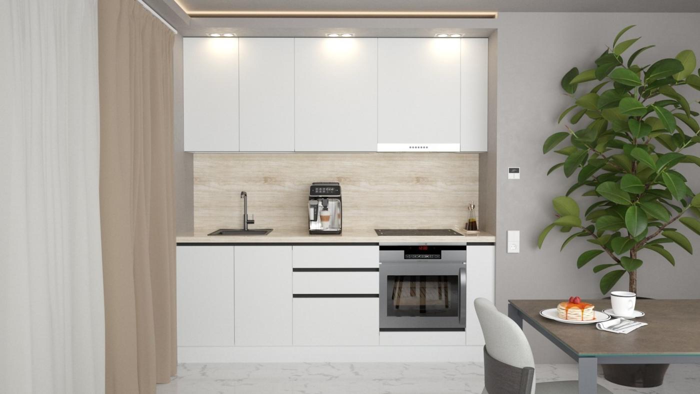 Set mobila bucatarie ArtFlame Gola 2.2 m White(Alb)