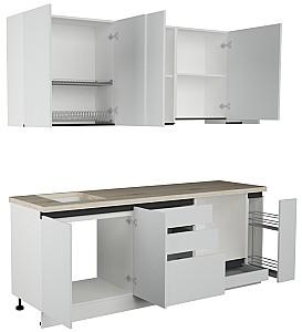 Set mobila bucatarie ArtFlame Gola 2.2 m White(Alb)