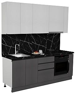 Set mobila bucatarie ArtFlame Gola 2.2 m White(Alb)/Storm Grey(Gri)