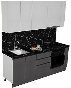 Set mobila bucatarie ArtFlame Gola 2.2 m White(Alb)/Storm Grey(Gri)