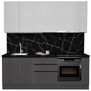 Set mobila bucatarie ArtFlame Gola 2.2 m White(Alb)/Storm Grey(Gri)