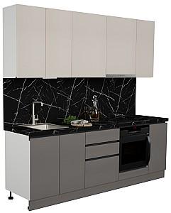 Set mobila bucatarie ArtFlame Gola 2.4 m Cream(Bej)/Stone Grey(Gri)