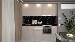 Set mobila bucatarie ArtFlame Gola 2.4 m New Grey(Bej)