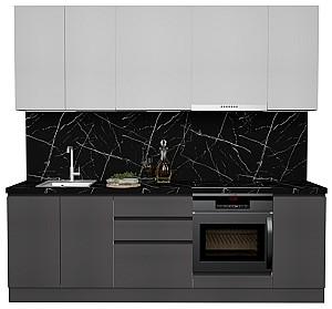 Set mobila bucatarie ArtFlame Gola 2.4 m White(Alb)/Storm Grey(Gri)