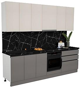 Set mobila bucatarie ArtFlame Gola 2.6 m Cream(Bej)/Stone Grey(Gri)