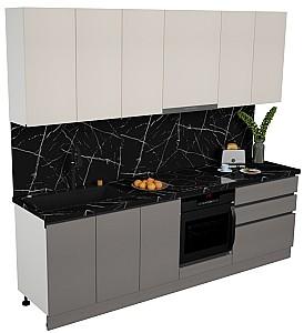 Set mobila bucatarie ArtFlame Gola 2.6 m Cream(Bej)/Stone Grey(Gri)