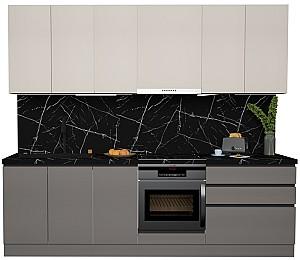 Set mobila bucatarie ArtFlame Gola 2.6 m Cream(Bej)/Stone Grey(Gri)