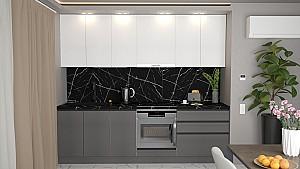 Set mobila bucatarie ArtFlame Gola 2.6 m White(Alb)/Storm Grey(Gri)