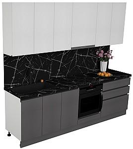 Set mobila bucatarie ArtFlame Gola 2.6 m White(Alb)/Storm Grey(Gri)