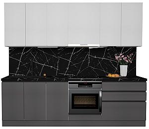 Set mobila bucatarie ArtFlame Gola 2.6 m White(Alb)/Storm Grey(Gri)