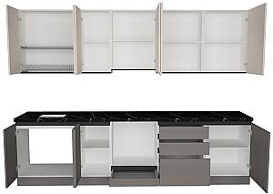 Set mobila bucatarie ArtFlame Gola 3 m Cream(Bej)/Stone Grey(Gri)