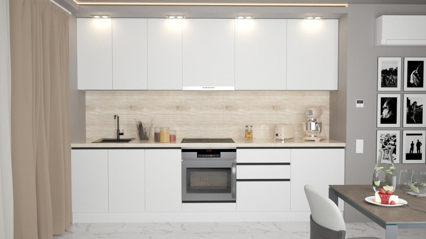 Set mobila bucatarie ArtFlame Gola 3 m White(Alb)