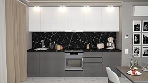 Set mobila bucatarie ArtFlame Gola 3 m White(Alb)/Storm Grey(Gri)