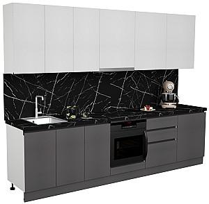 Set mobila bucatarie ArtFlame Gola 3 m White(Alb)/Storm Grey(Gri)