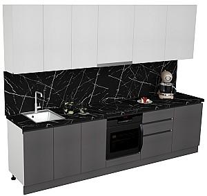 Set mobila bucatarie ArtFlame Gola 3 m White(Alb)/Storm Grey(Gri)