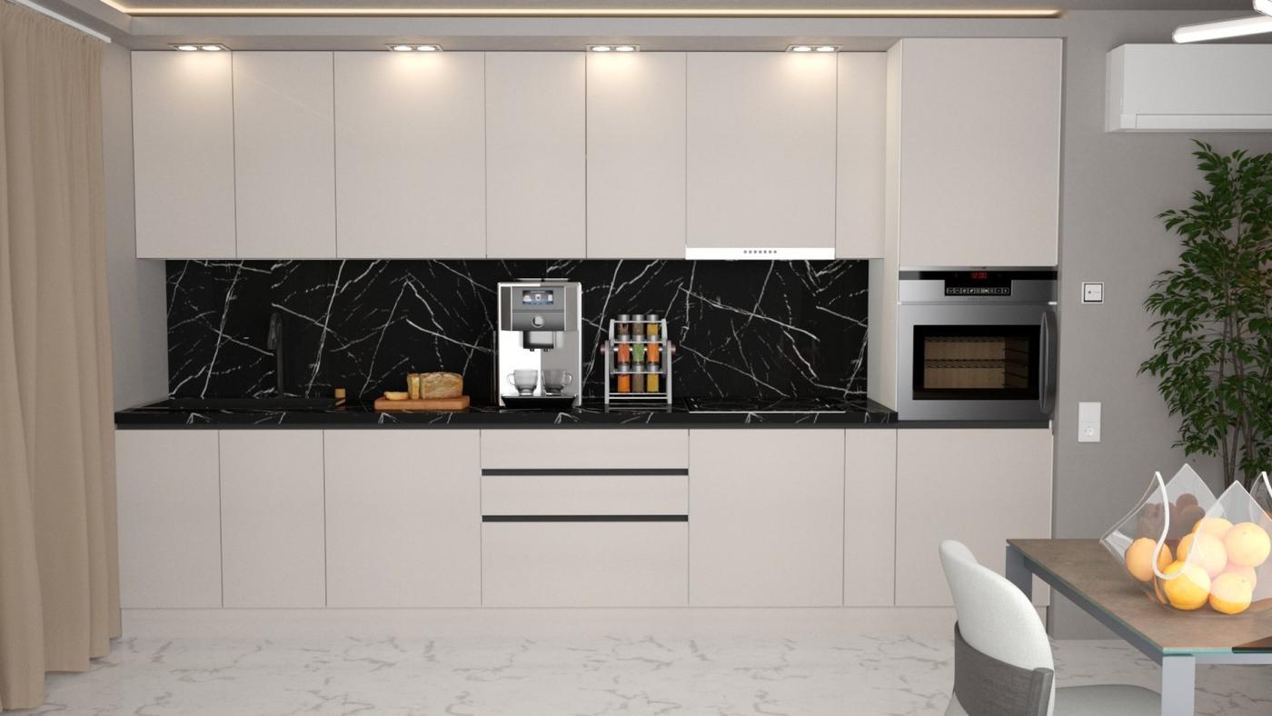 Set mobila bucatarie ArtFlame Gola 3.6 m New Grey(Bej)