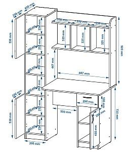 Masa de birou Pehotin Eridan stejar sonoma