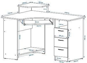 Masa pentru calculator Pehotin Compact stejar sonoma