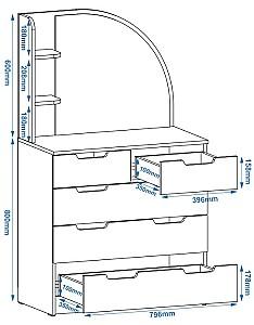 Masa de machiaj Pehotin Triumo-5 stejar sonoma