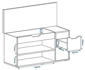 Dulap pentru incaltaminte Pehotin B-7 stejar sonoma/maro