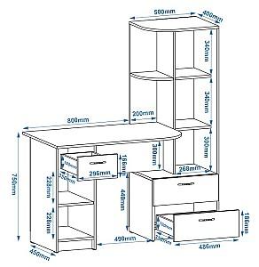 Masa de birou Pehotin Favorit Stejar Sonoma