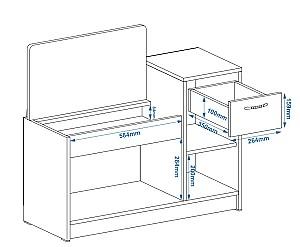 Dulap pentru incaltaminte Pehotin B-3 Stejar Sonoma/Maro