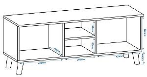 Tumba pentru televizor Pehotin Argo Stejar Sonoma/Alb