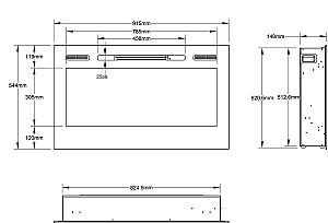 Semineu electric ArtFlame Adeli BG-36B