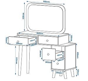Masa de machiaj Pehotin Triumo-7 Stejar Taho