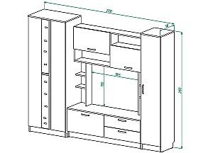 Living ML Mobila ML-3 Antracit/Stejar Kraft Alb
